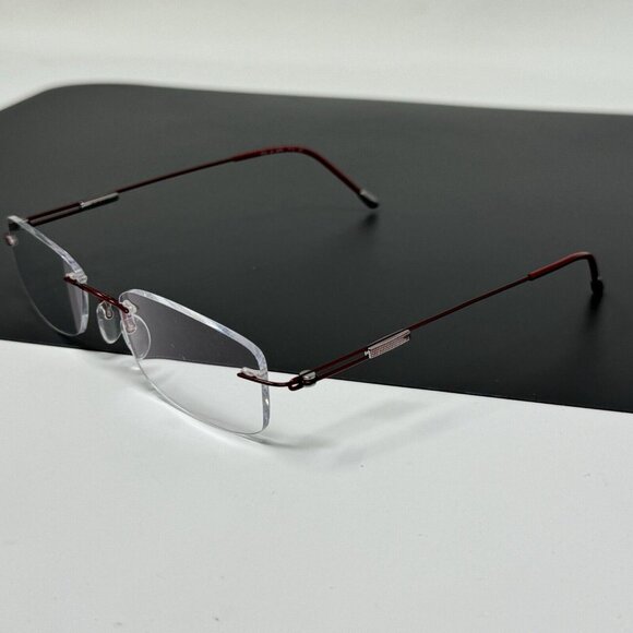 Silhouette 7534 40 6079 Titanium Red Rimless Eyeglasses Frames 17 135 Austria main image 12